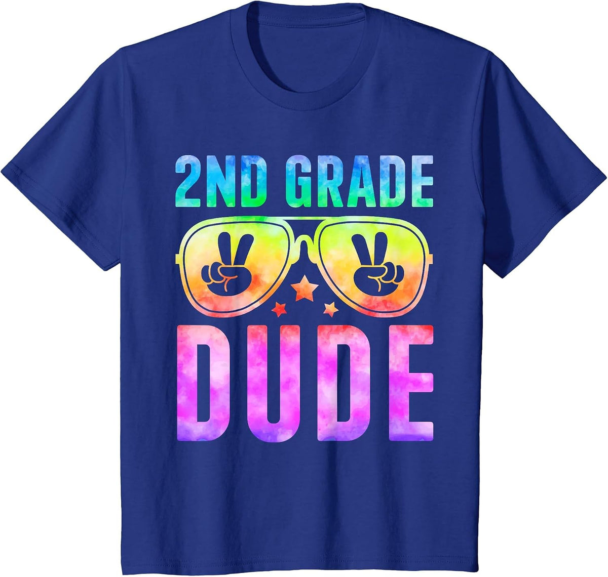 2nd Grade Cool Dude Tie Dye Back to School Second Grade Boys T-Shirt - Royal Blue