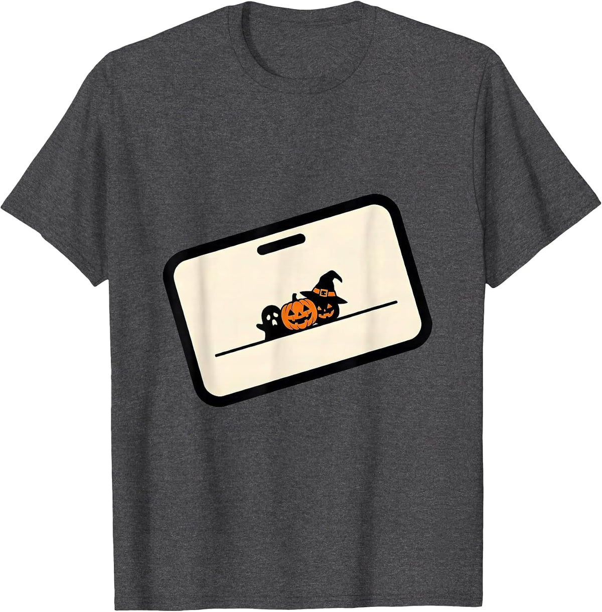 Men's Costume Label Tiny Creature Teacher Halloween Humor T-Shirt - Dark Heather Grey