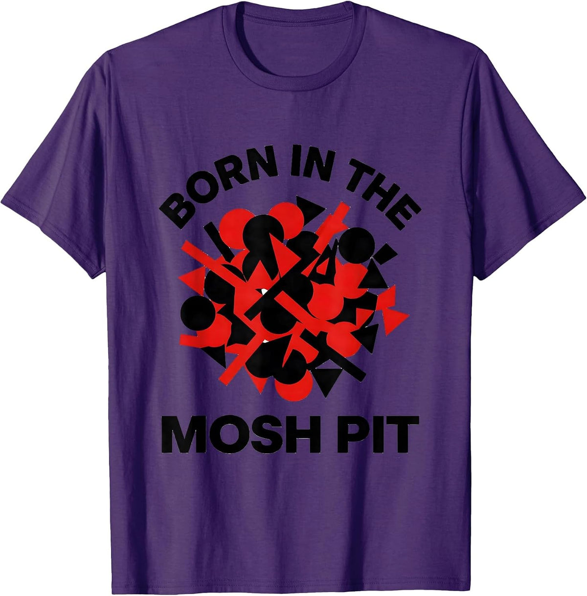 Men's Born in the Mosh Pit Rock Music Design T-Shirt - Purple