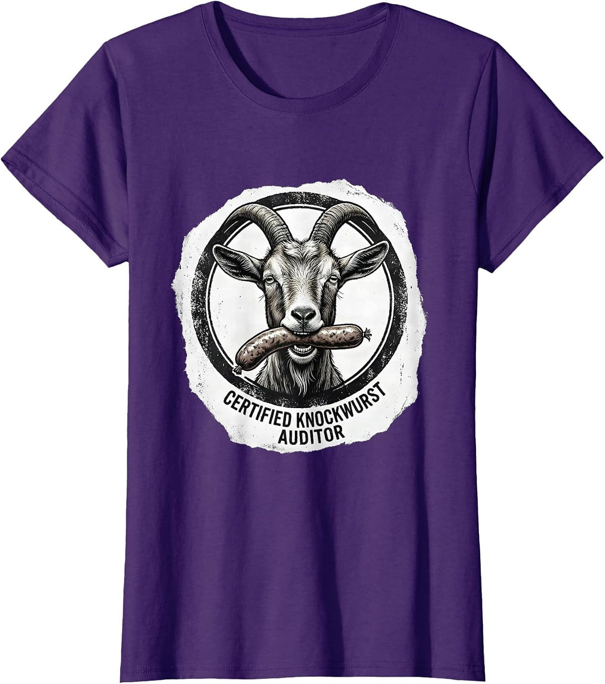 Women's Certified Knockwurst Auditor Funny Offensive Adult Humor T-Shirt - Purple