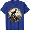 Mountain Goat Rocky Peak Live Free Design T-Shirt - Royal Blue