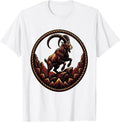 Men's Mountain Goat Steep Precipice Freedom Wildlife T-Shirt - White