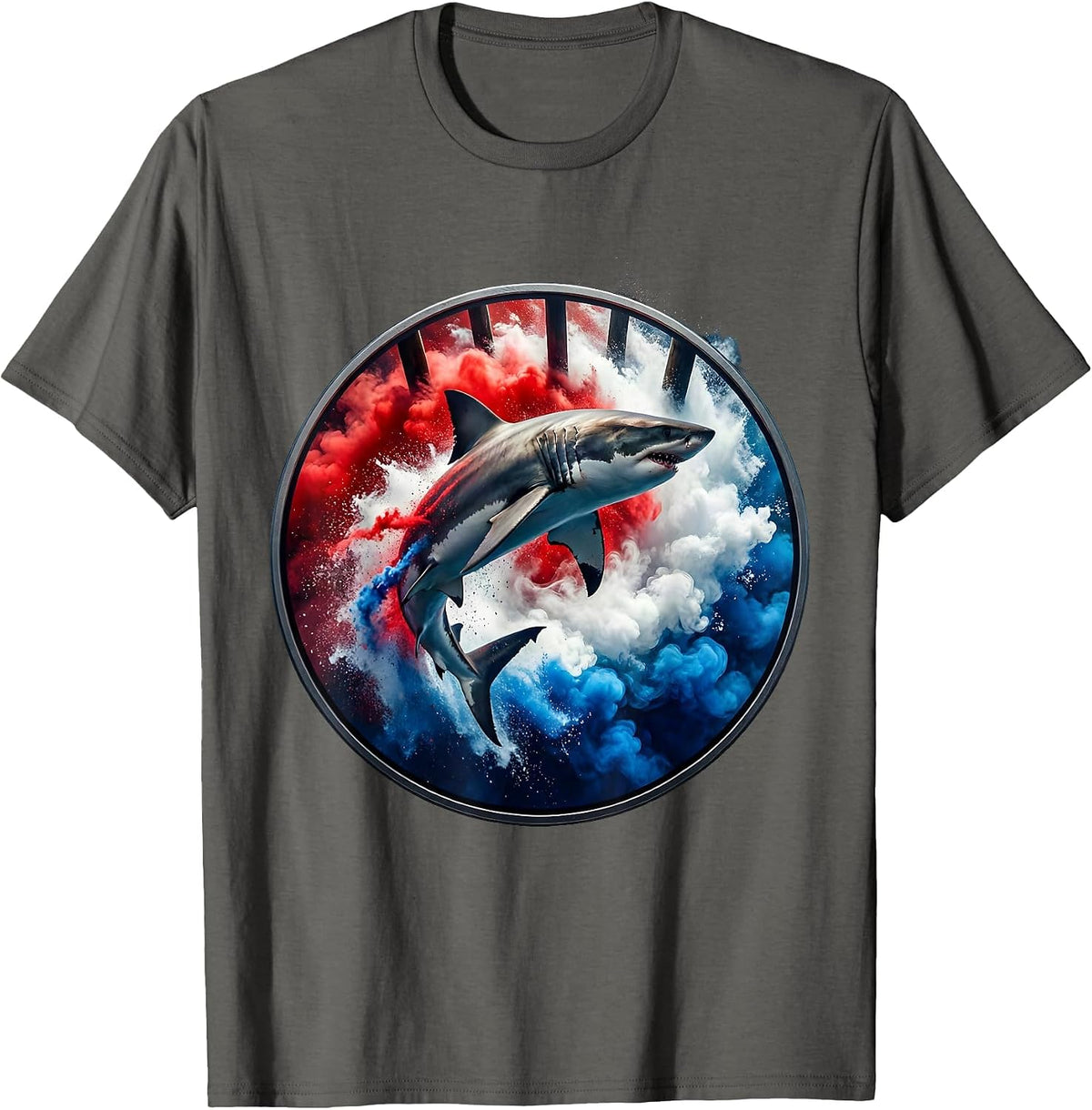 Gulf of America Bull Shark Fishing Pier T-Shirt - Asphalt Grey