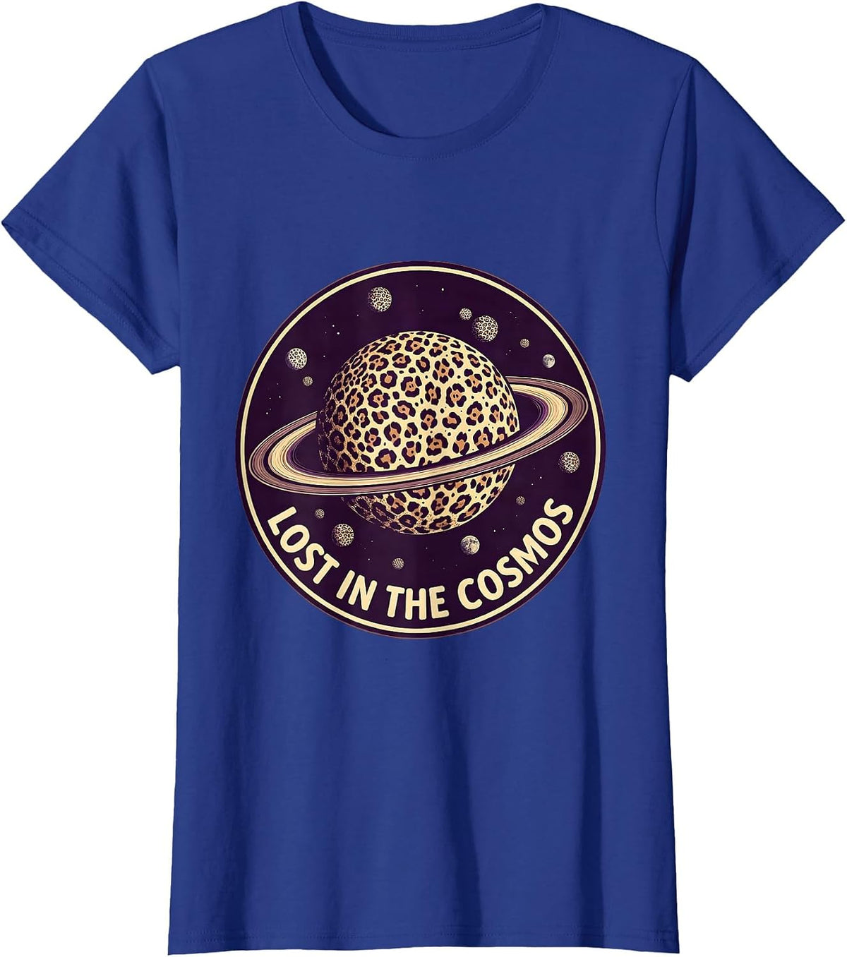 Women's Lost in the Cosmos Galaxy Space Design T-Shirt - Royal Blue