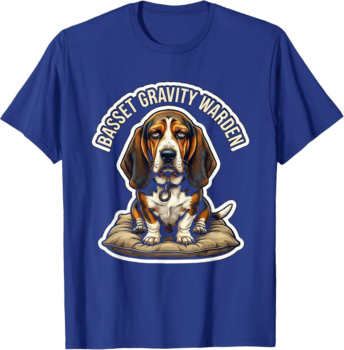 Men's Basset Gravity Warden Funny Basset Hound Owner Dog Mom Gift T-Shirt - Royal Blue
