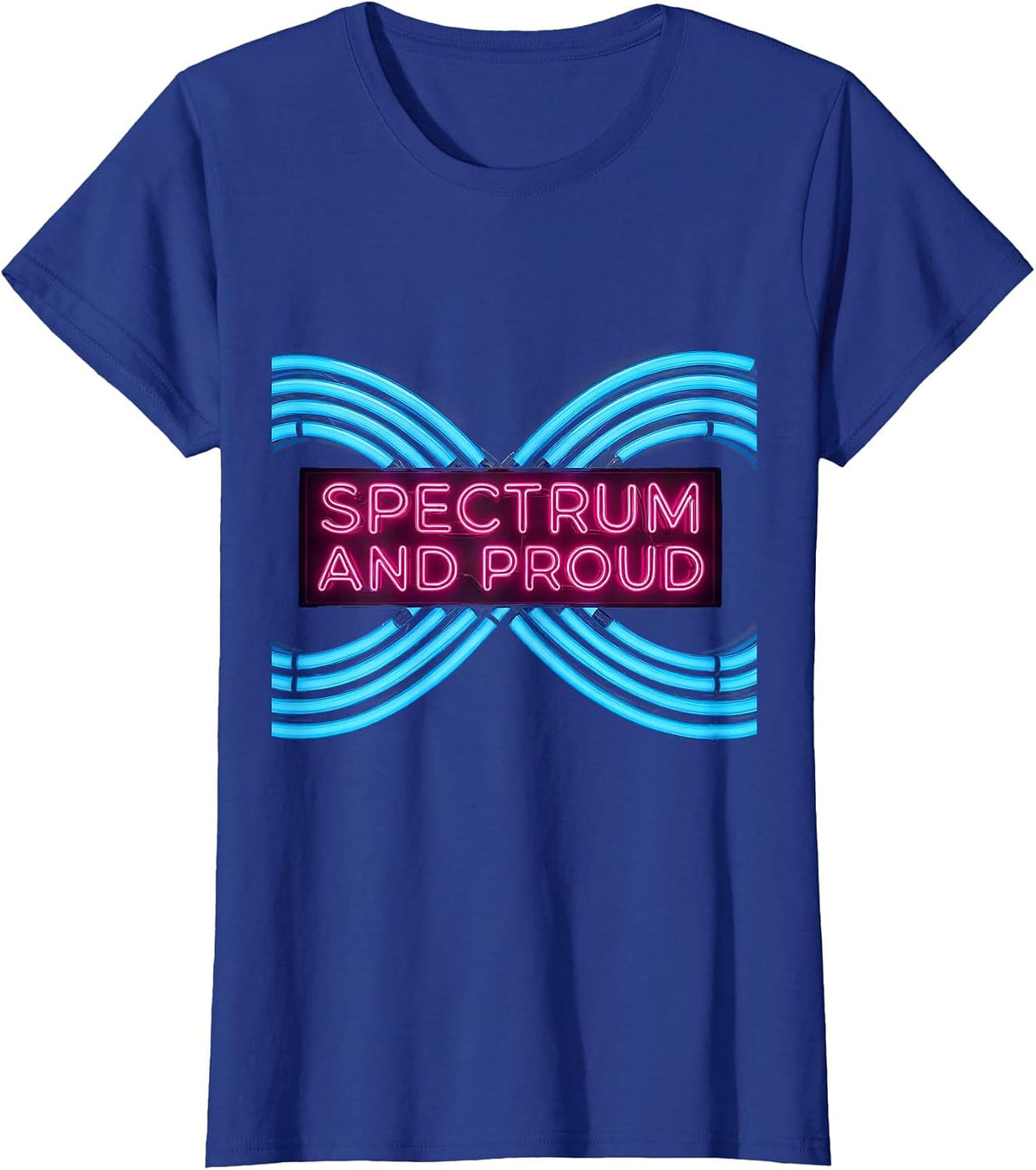 Women's Spectrum and Proud Autism Awareness Design T-Shirt - Royal Blue