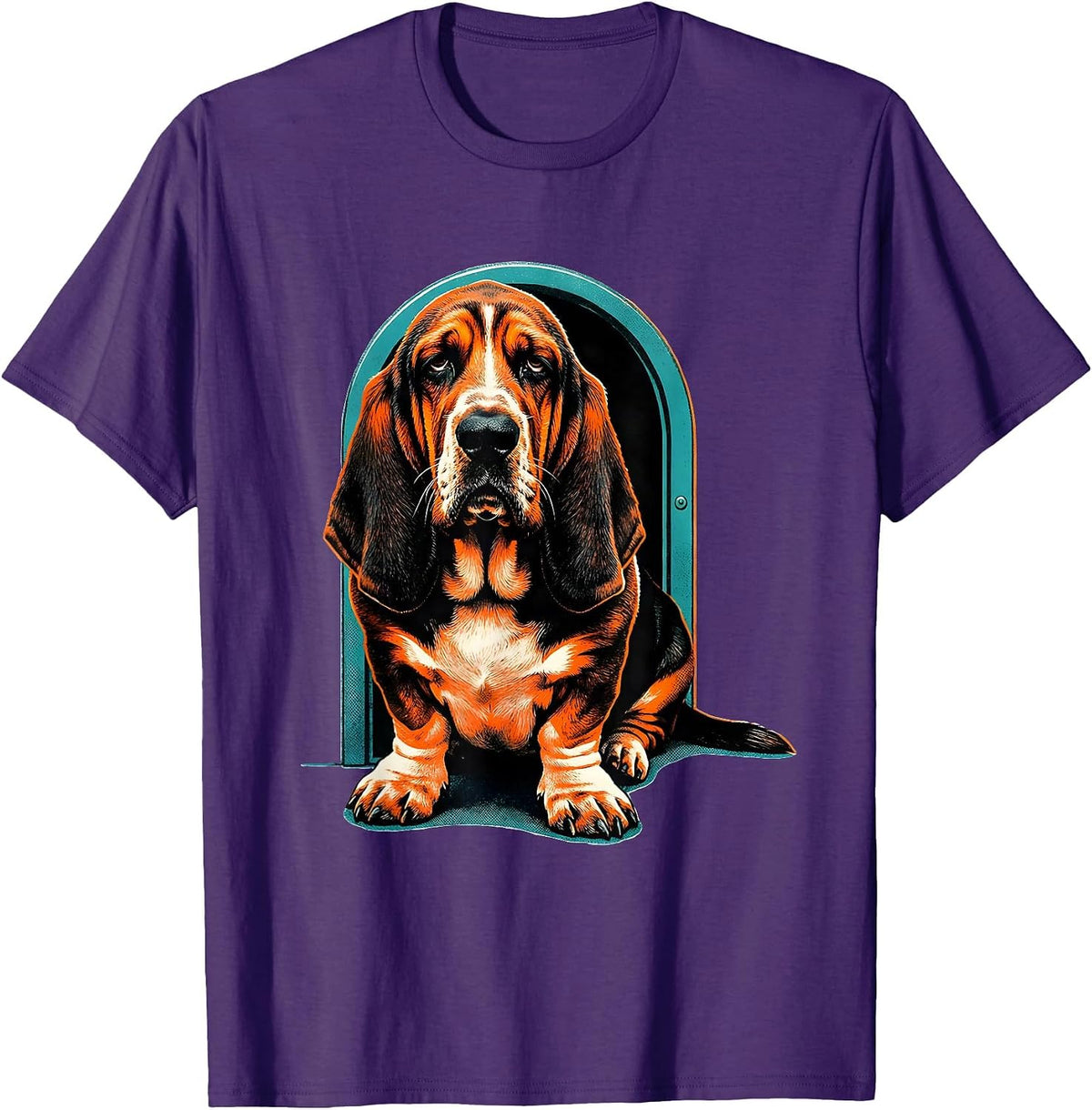 Basset Hound Deadpan Humor Dog Lover Gift T-Shirt - Purple