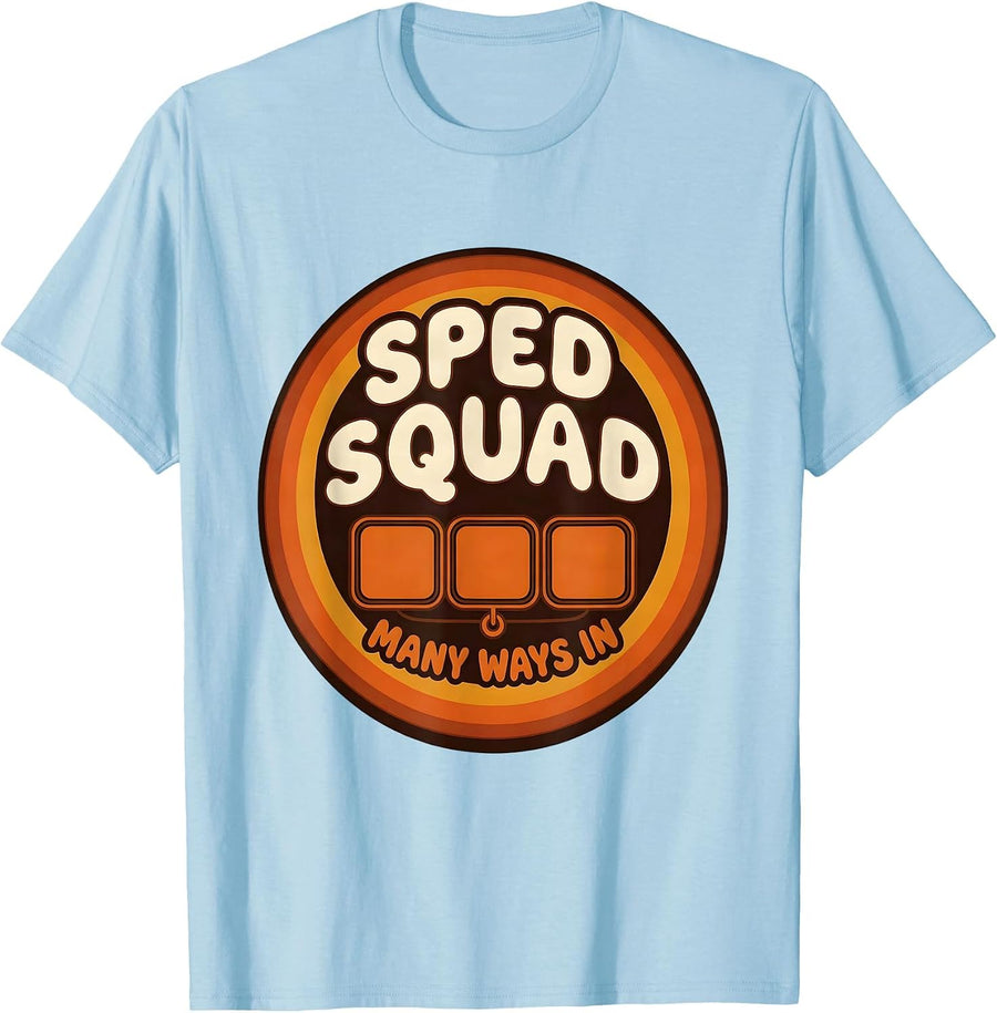 Men's SPED Squad Many Ways In Retro Special Education Teacher T-Shirt - Baby Blue