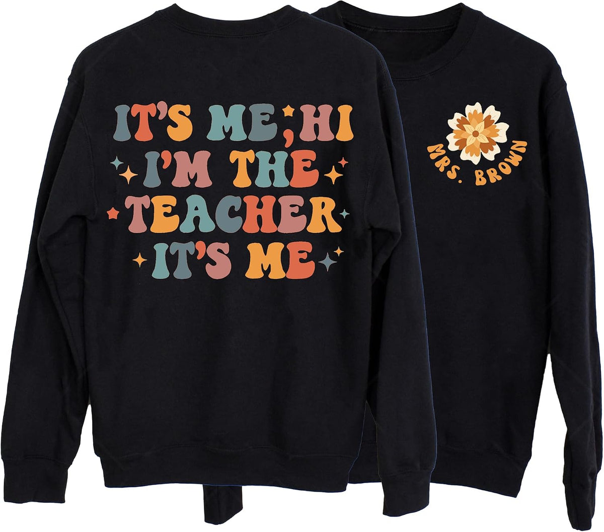 NAZENTI Personalized Teacher Sweatshirt, Custom Teacher Gifts, Teacher Shirt, Idea Gift for Teacher, Teacher Shirt for Women