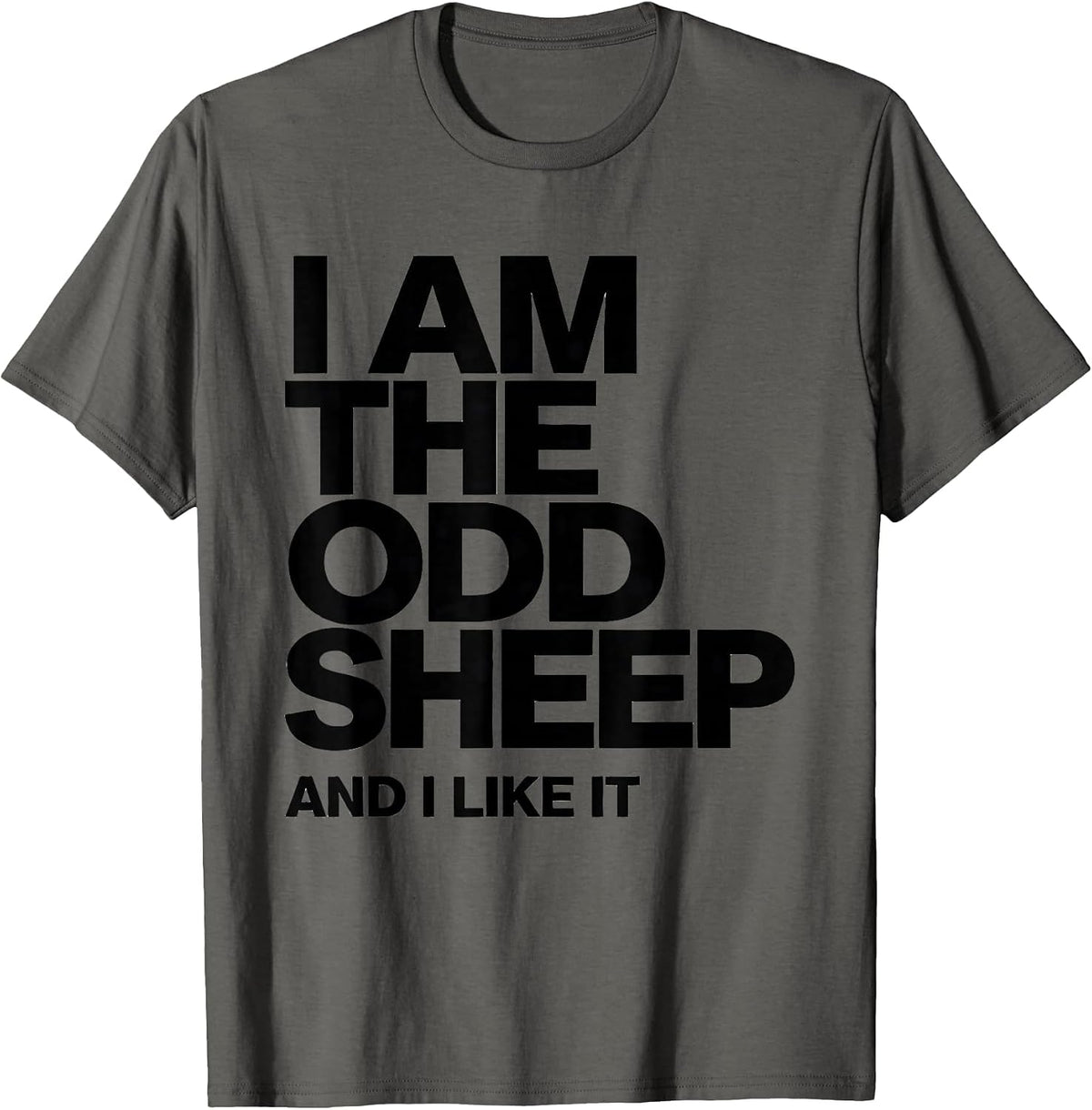 Men's I Am The Odd Sheep And I Like It Funny Farm Animal Lover T-Shirt - Asphalt Grey