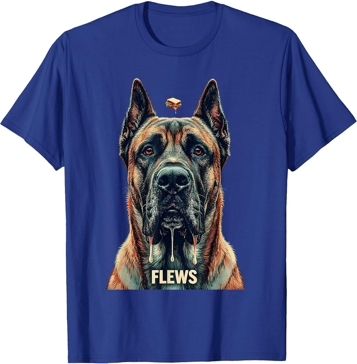 Men's FLEWS Funny Great Dane Jowls Drool Dog Mom Dog Dad Gift T-Shirt - Royal Blue