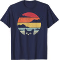 Cat Shirt. Retro Style T-Shirt - Navy Blue