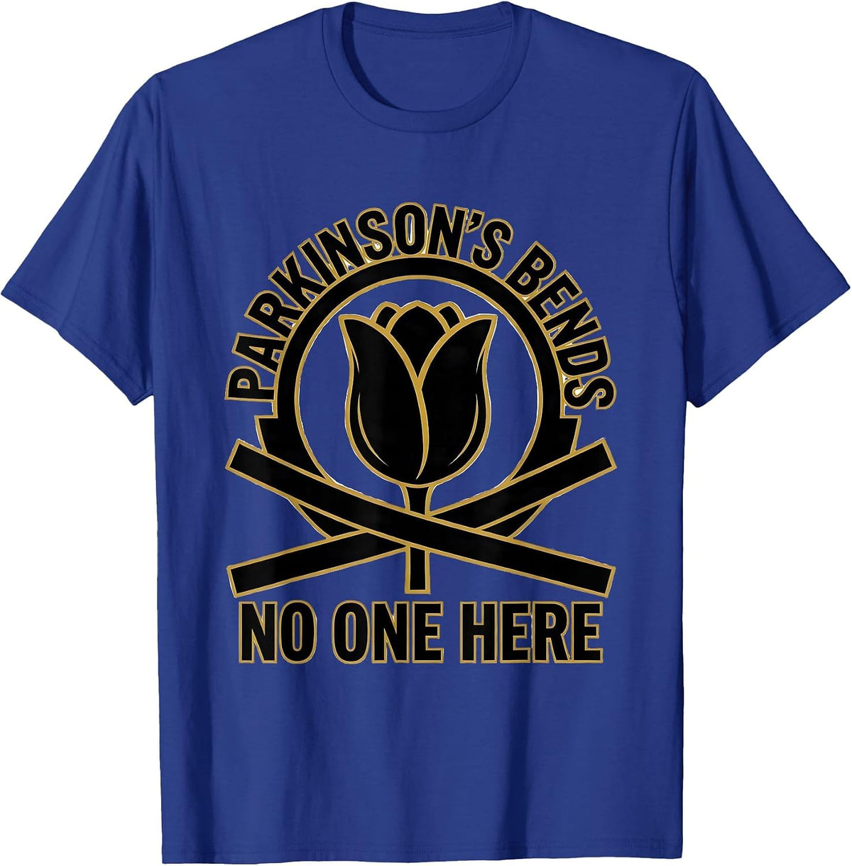 Men's Parkinson's Bends No One Here Defiant Awareness Support T-Shirt - Royal Blue
