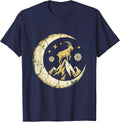 Capricorn Mountain Goat Cliffside Zodiac Design T-Shirt - Navy Blue