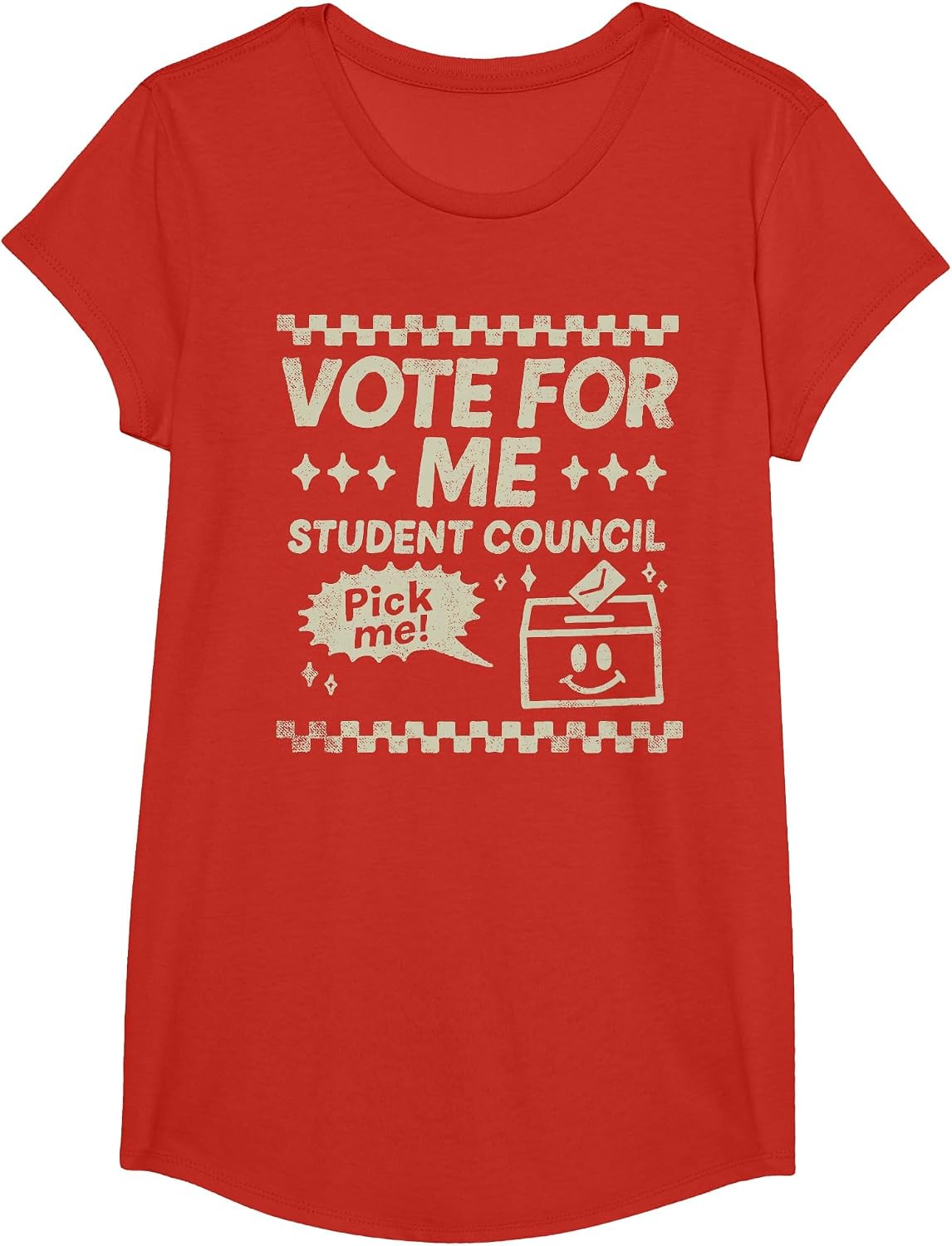 Vote for Me Student Council Election Campaign Candidate T-Shirt - Girls Red