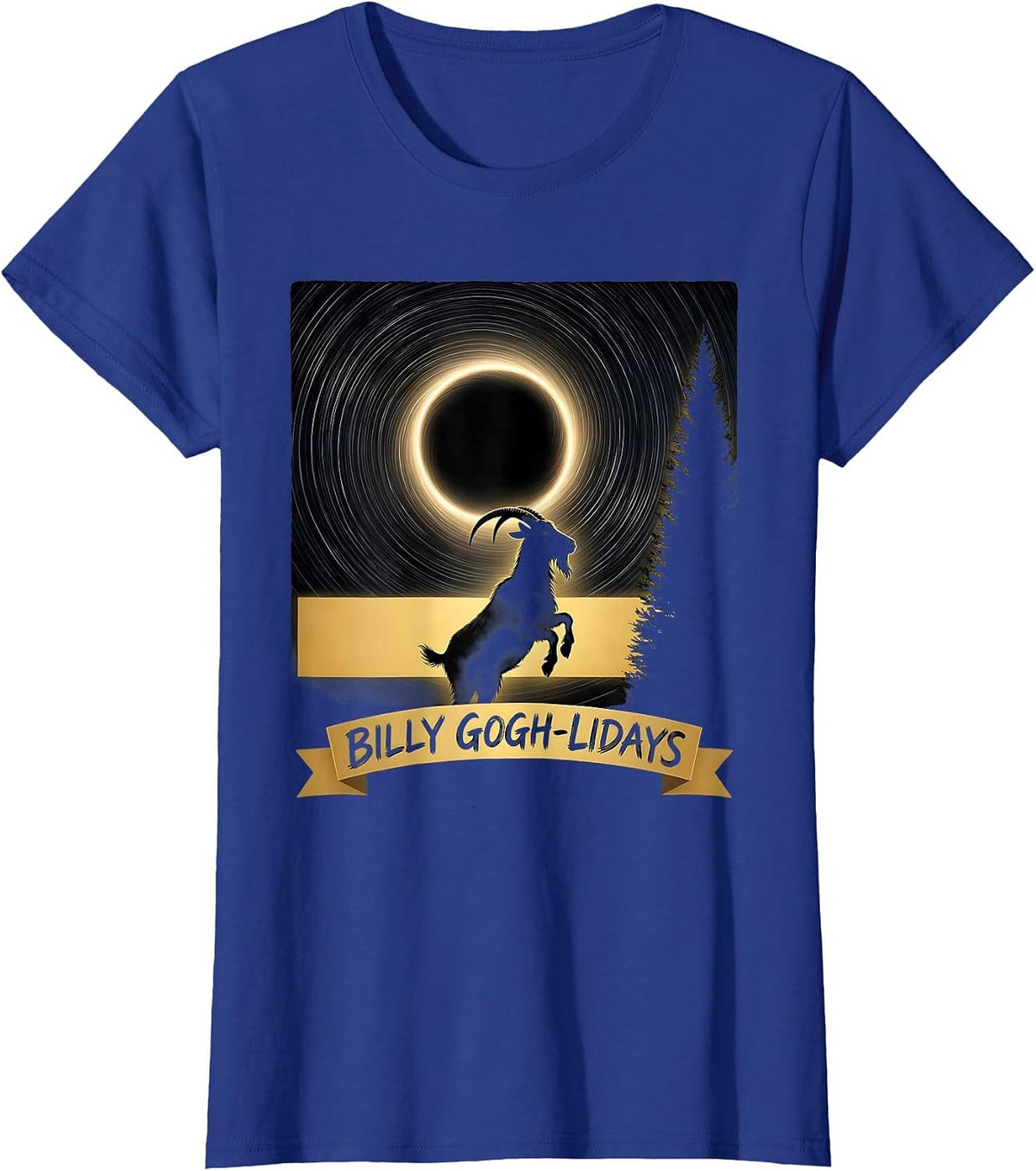 Women's Billy Gogh-lidays Whimsical Van Gogh Art Lover Pet Owner T-Shirt - Royal Blue