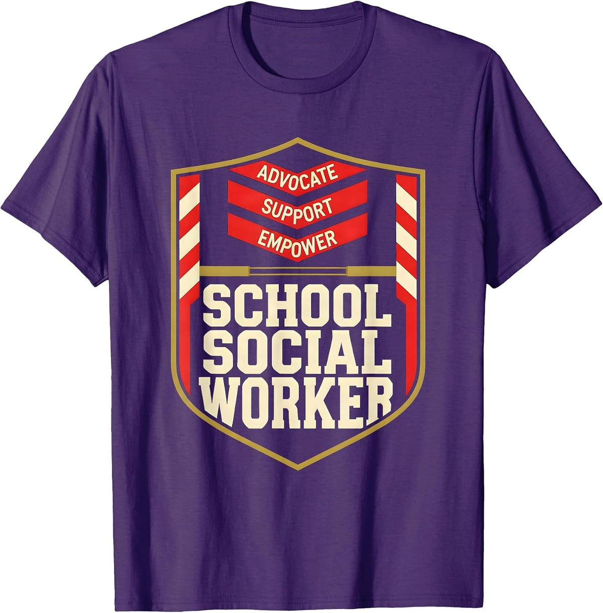 Men's Advocate Support Empower School Social Worker Funny T-Shirt - Purple