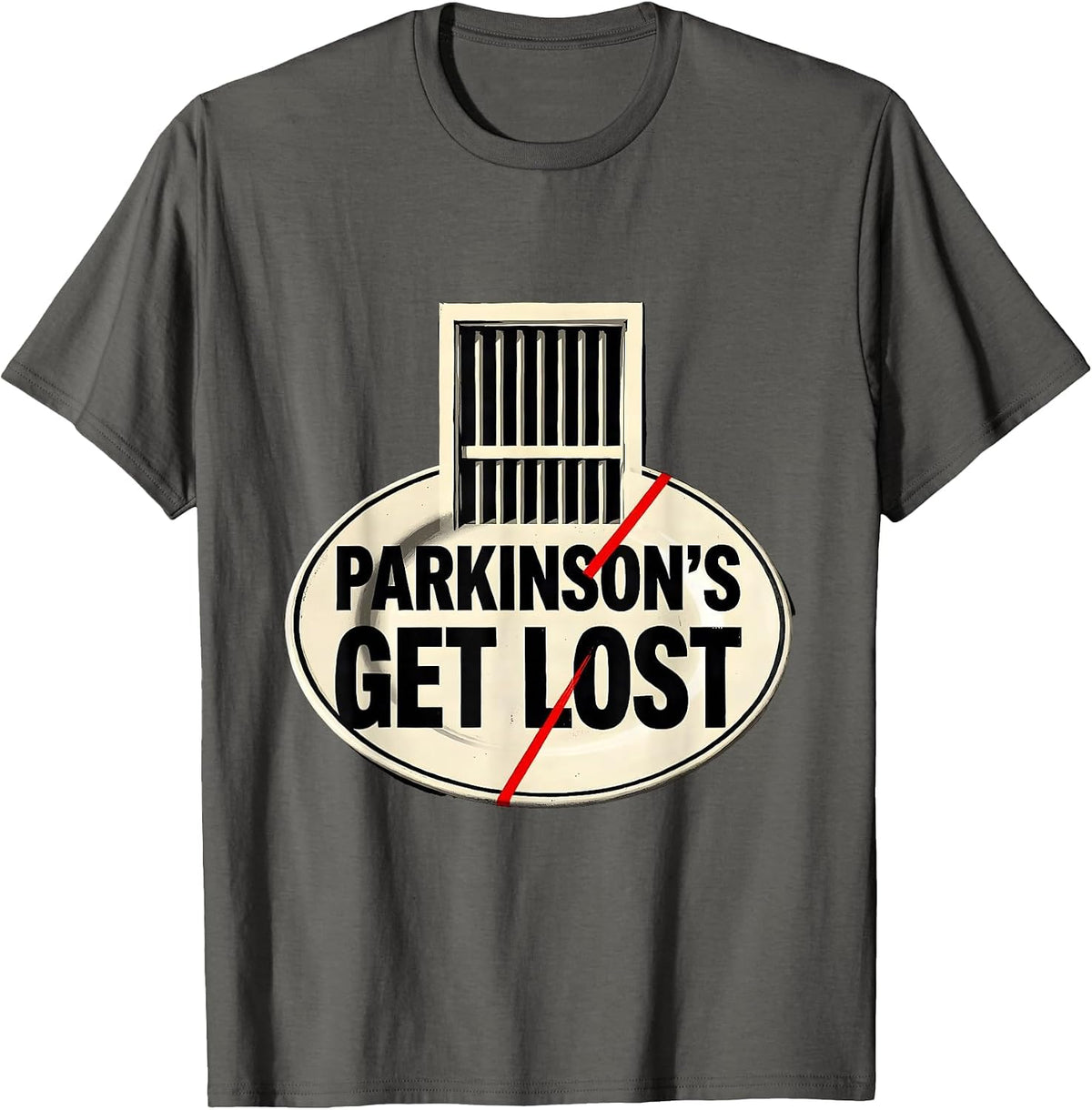 Parkinson's: Get Lost Funny Awareness Support Squad Dark T-Shirt - Asphalt Grey