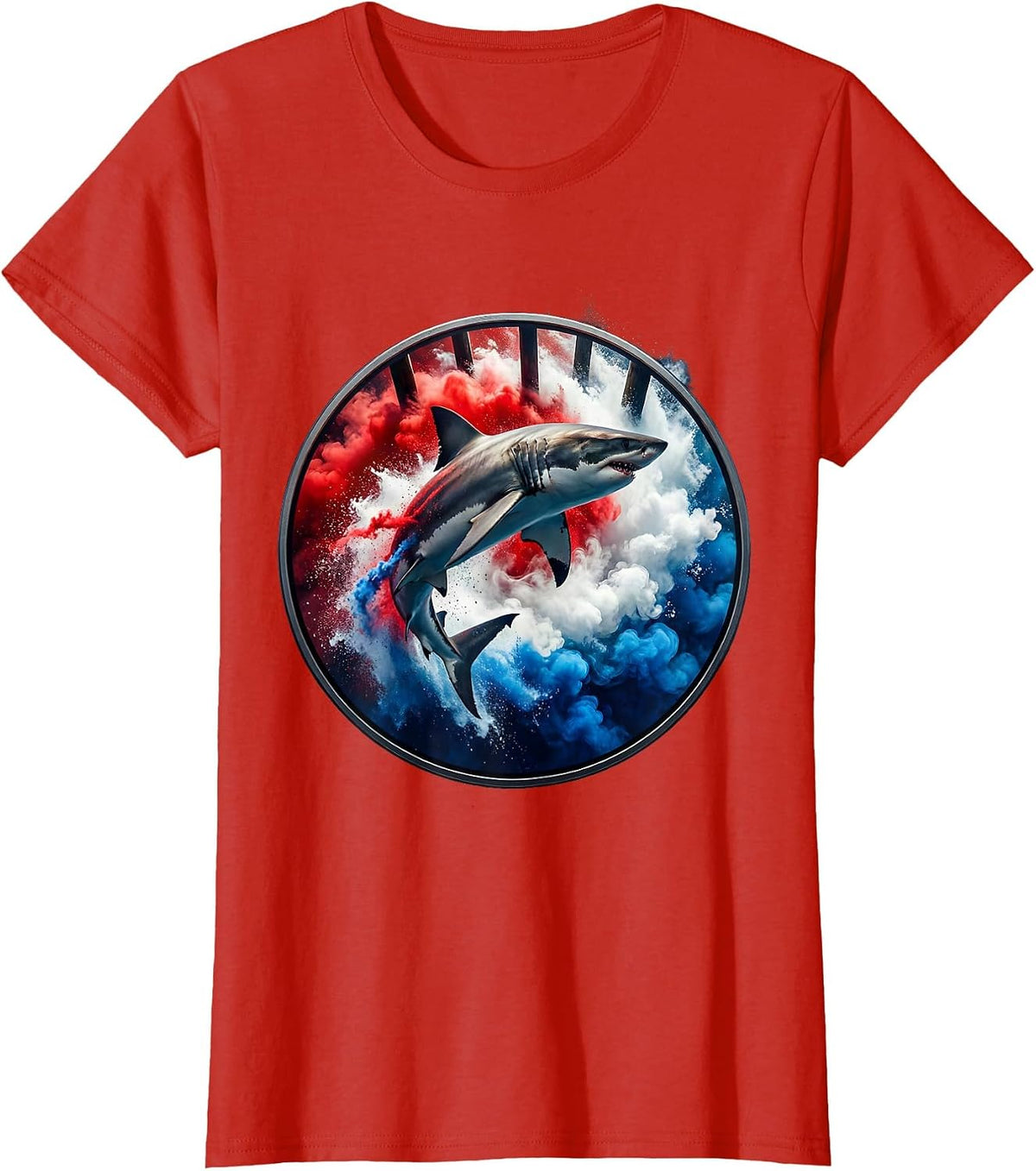Gulf of America Bull Shark Fishing Pier T-Shirt - Red