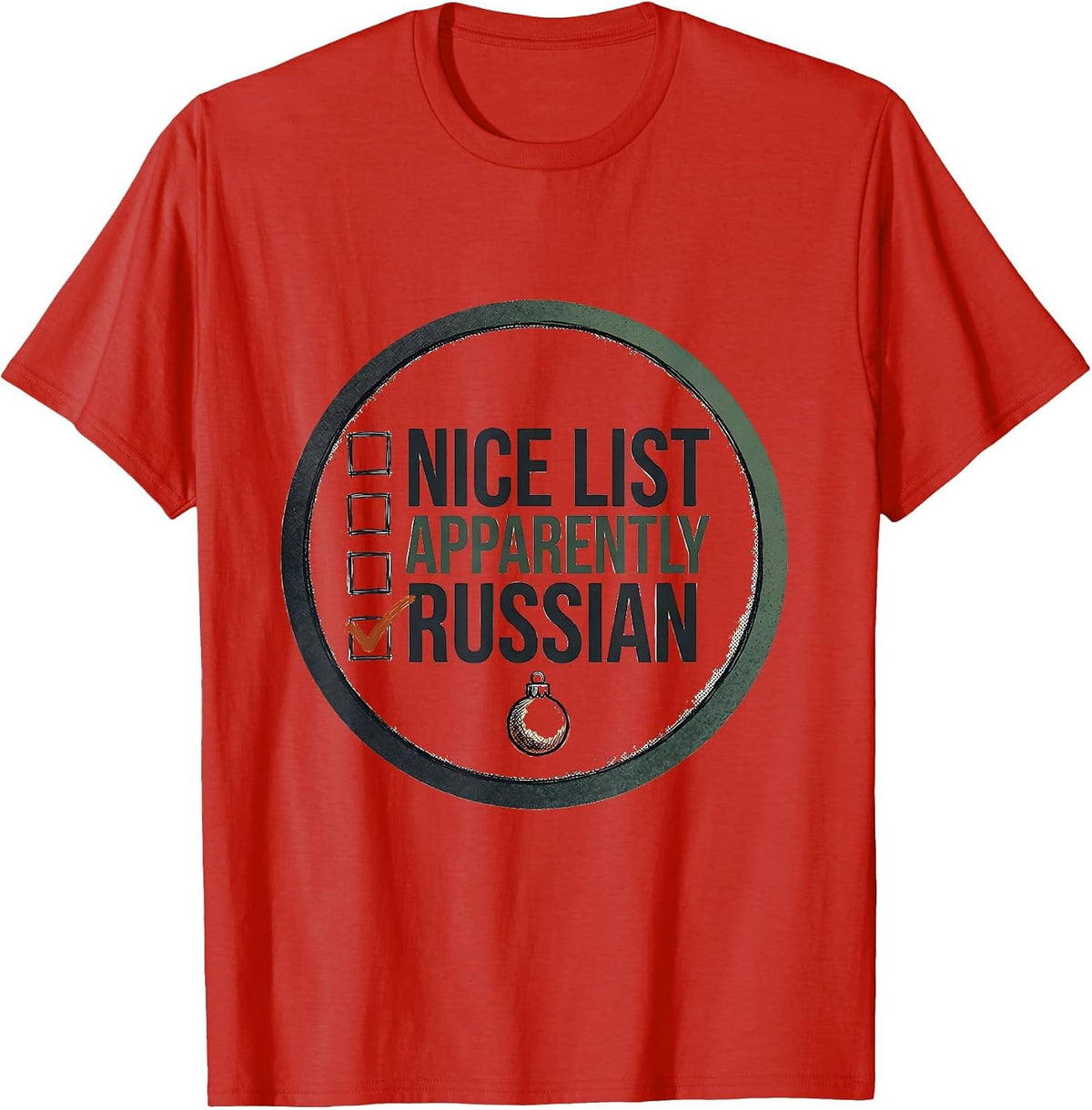 Men's Nice List, Apparently Russian Funny Russian Heritage T-Shirt - Red