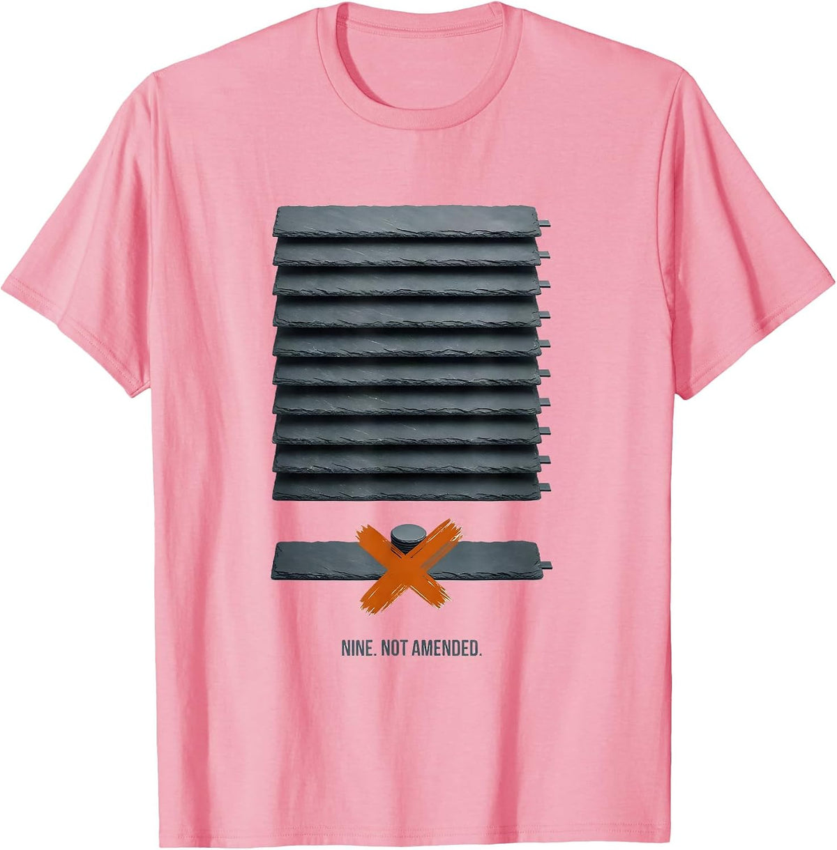 Men's Nine. Not Amended Retro Pluto Planet Demotion Humor T-Shirt - Pink