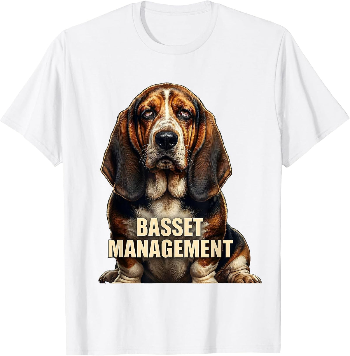 Men's Basset Management Funny Basset Hound Owner Dog Lover Gift T-Shirt - White
