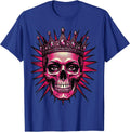 Skull Queen Spiked Tiara Rock Crown Design T-Shirt - Royal Blue