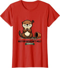 Women's Butter Wouldn't Melt, Honest Funny Otter Lover Gift T-Shirt - Red