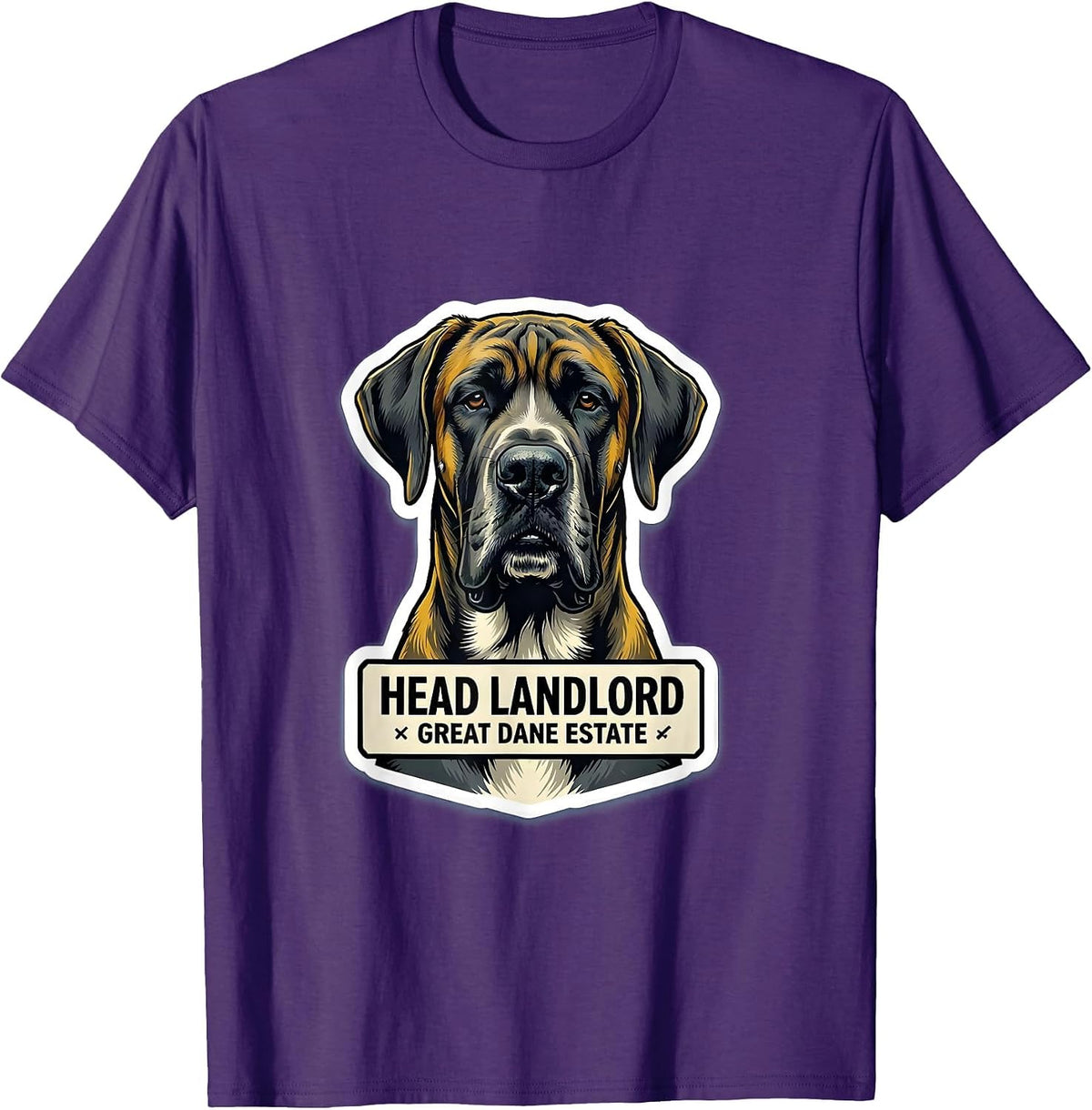 Head Landlord Great Dane Estate Funny Dog Meme Dog Owner T-Shirt - Purple