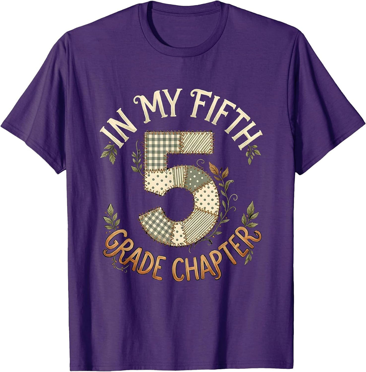 Men's In My Fifth Grade Chapter Boho Teacher Back to School T-Shirt - Purple