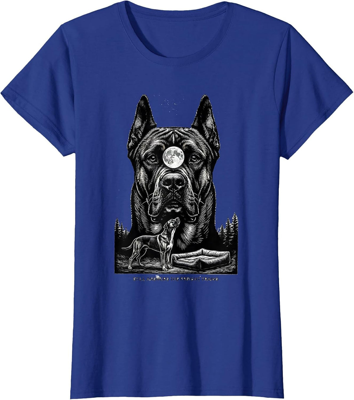 Women's Still Answers the Freight Trains Vintage Great Dane Nature T-Shirt - Royal Blue
