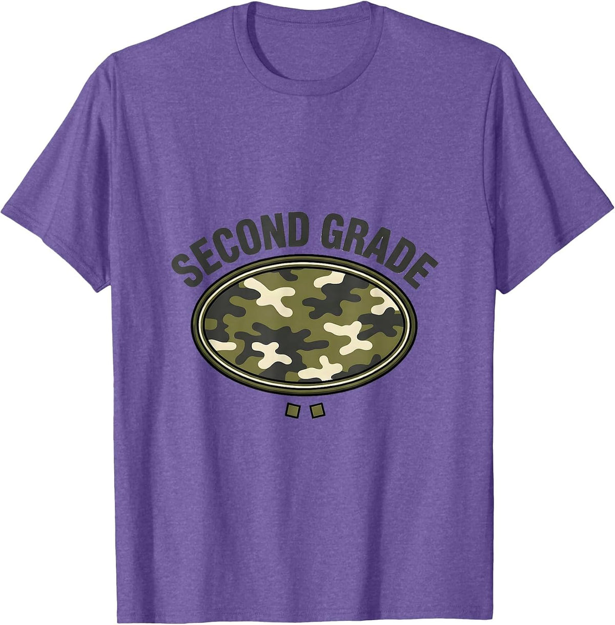 Men's Second Grade Camo Back To School Boys Teacher 2nd Grade T-Shirt - Purple Heather