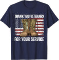 Thank You! Veterans Day & Memorial Day Patriotic Military T-Shirt - Navy Blue