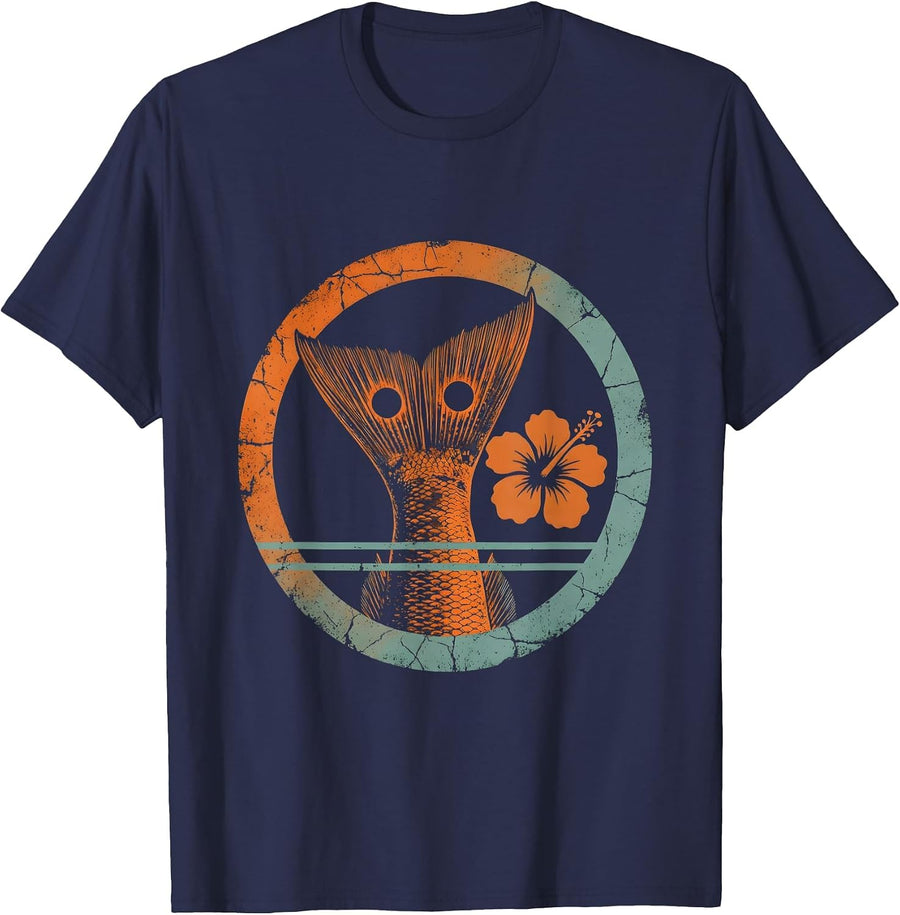 Gulf of Mexico Redfish Tail Fishing Graphic T-Shirt - Navy Blue