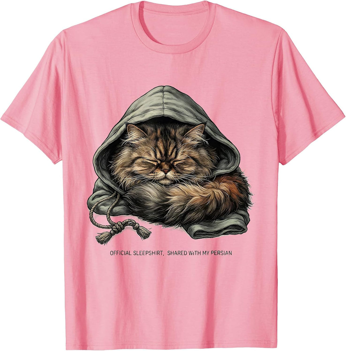 Men's Official Sleepshirt, Shared With My Persian Cat Lover T-Shirt - Pink