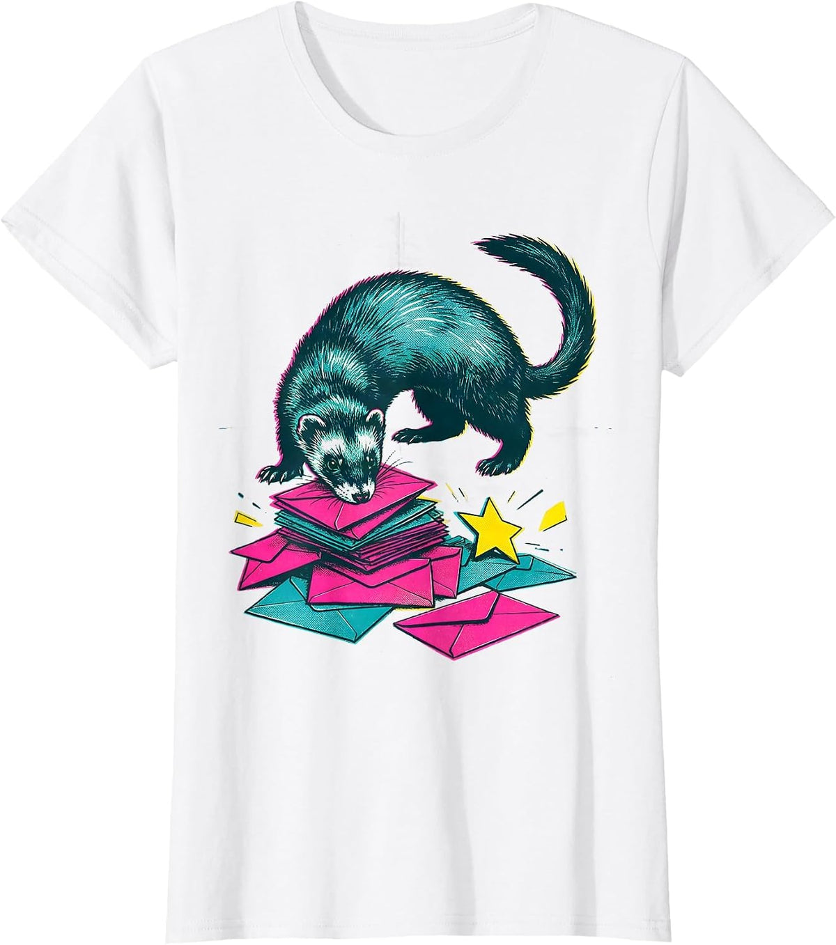 Women's Ferret Burrow Chaos Holiday Humor Gift T-Shirt - White