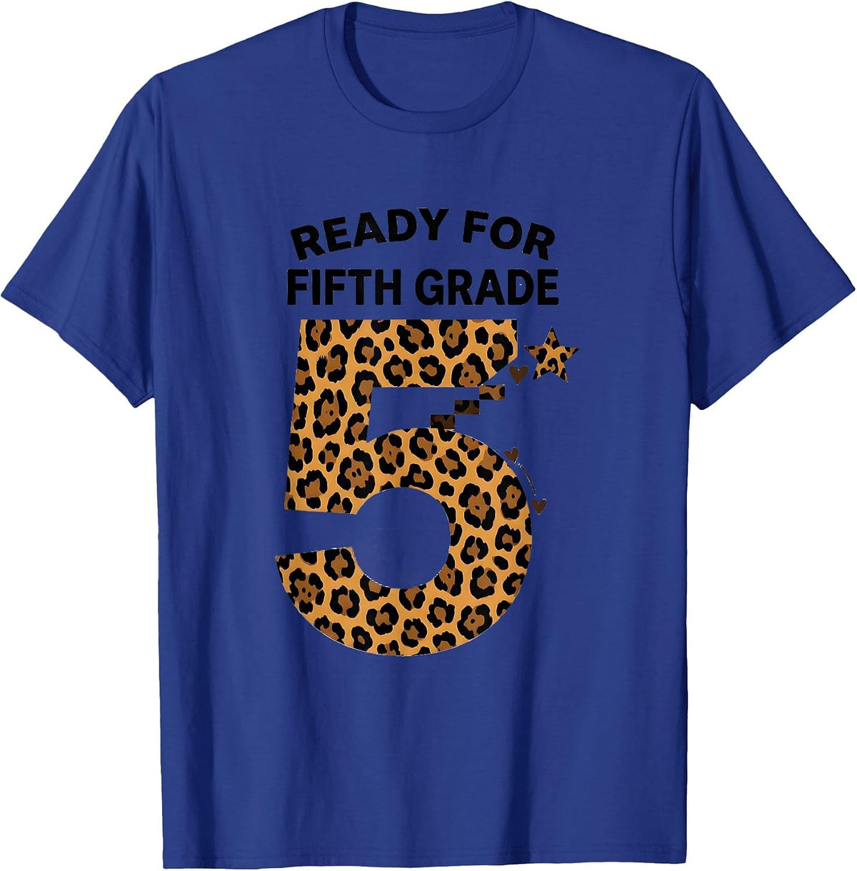Men's Ready For Fifth Grade Leopard Print Teacher Back To School T-Shirt - Royal Blue