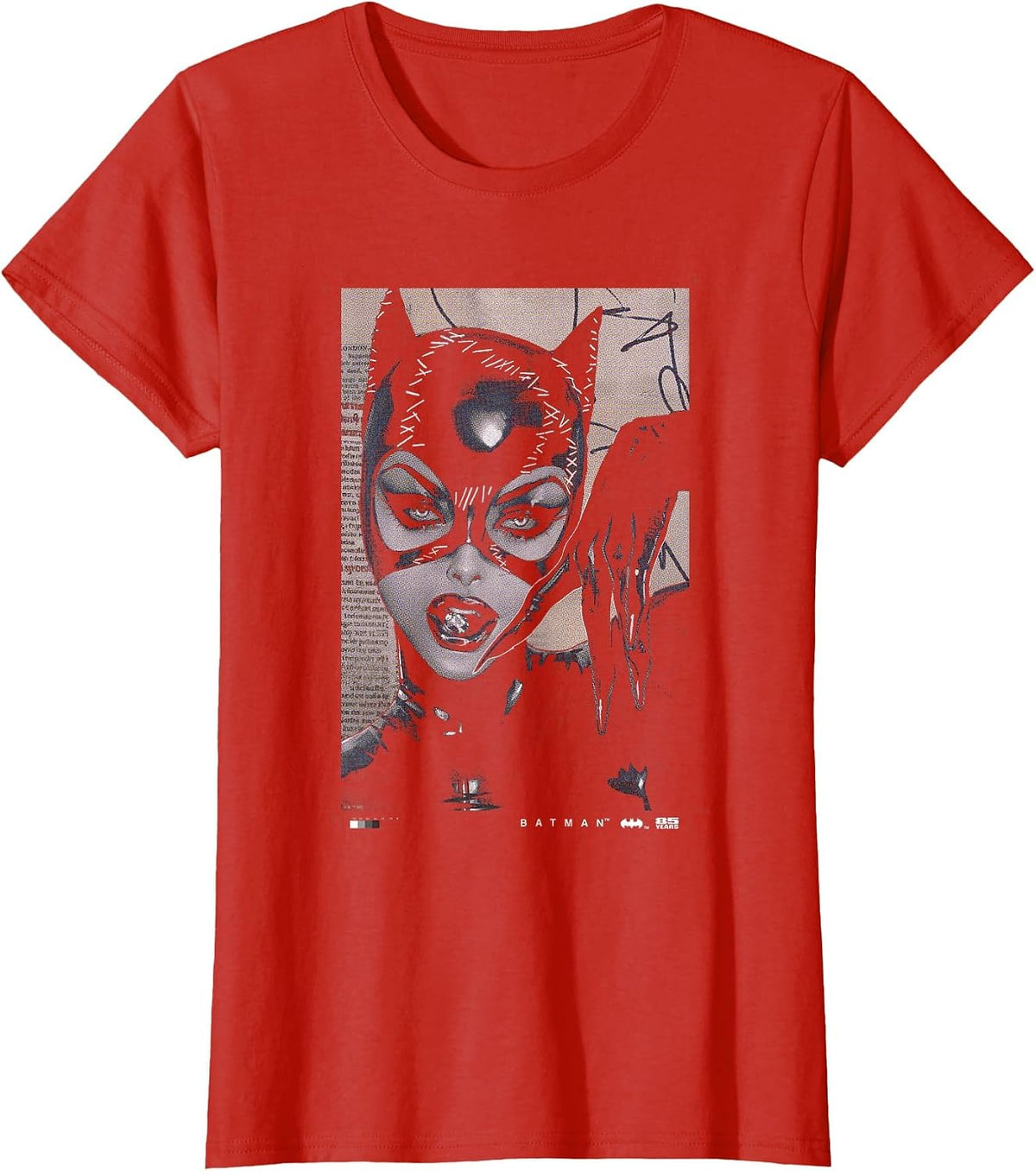 Batman Catwoman 85th Anniversary Comic Cover T-Shirt - Red