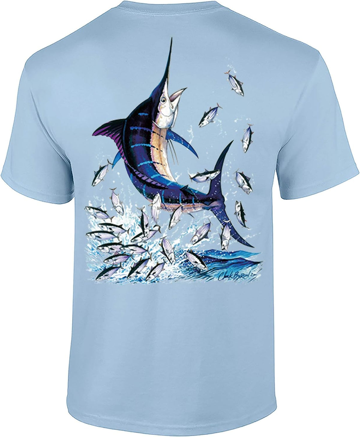Trenz Shirt Co. Blue Marlin Fishing Tee - Light Blue