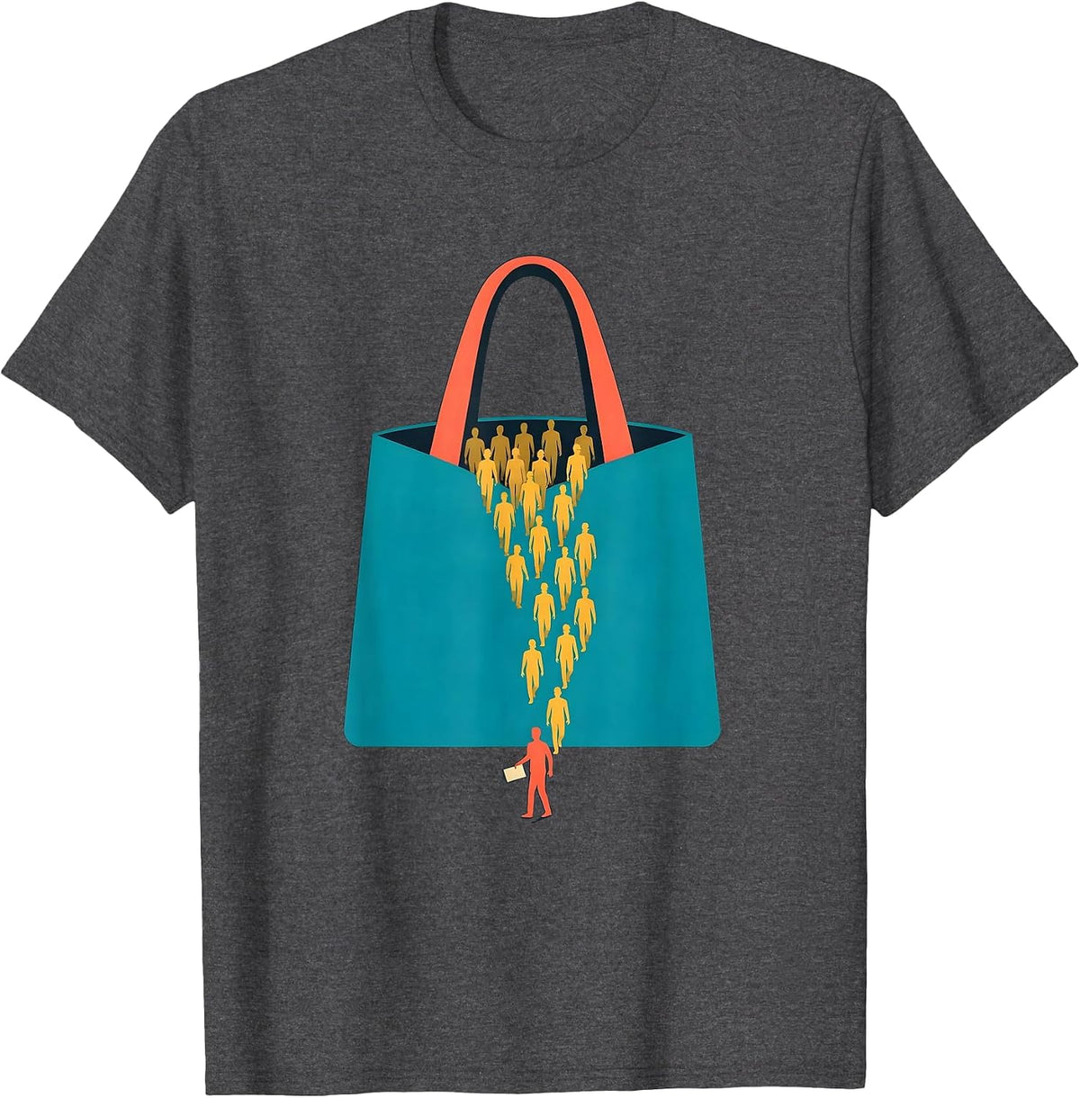 Men's Oversized Tote Bag Social Worker Workplace Humor T-Shirt - Dark Heather Grey