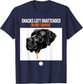 Snacks Left Unattended Do Not Survive Funny Great Dane Dog T-Shirt - Navy Blue
