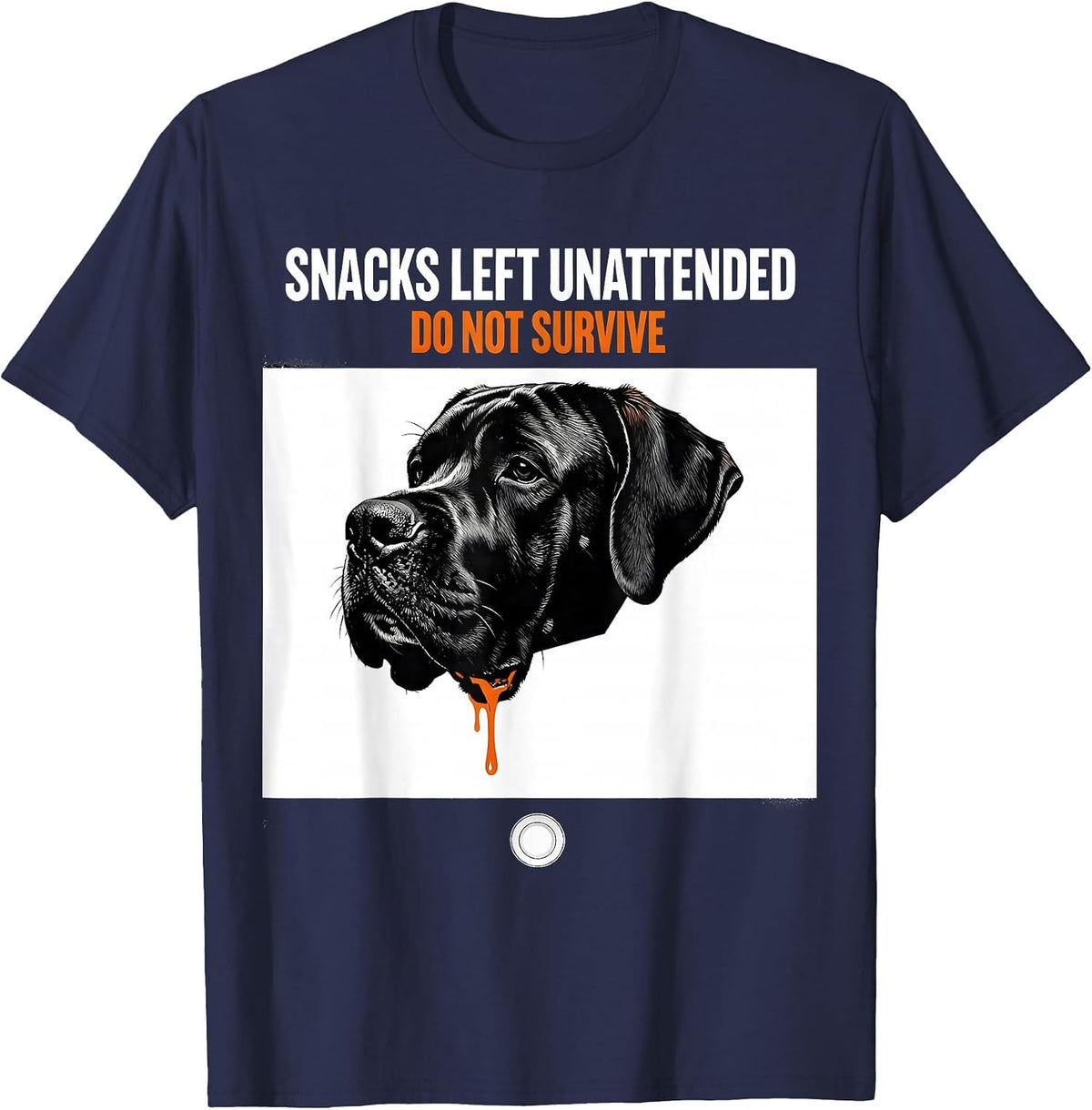 Snacks Left Unattended Do Not Survive Funny Great Dane Dog T-Shirt - Navy Blue