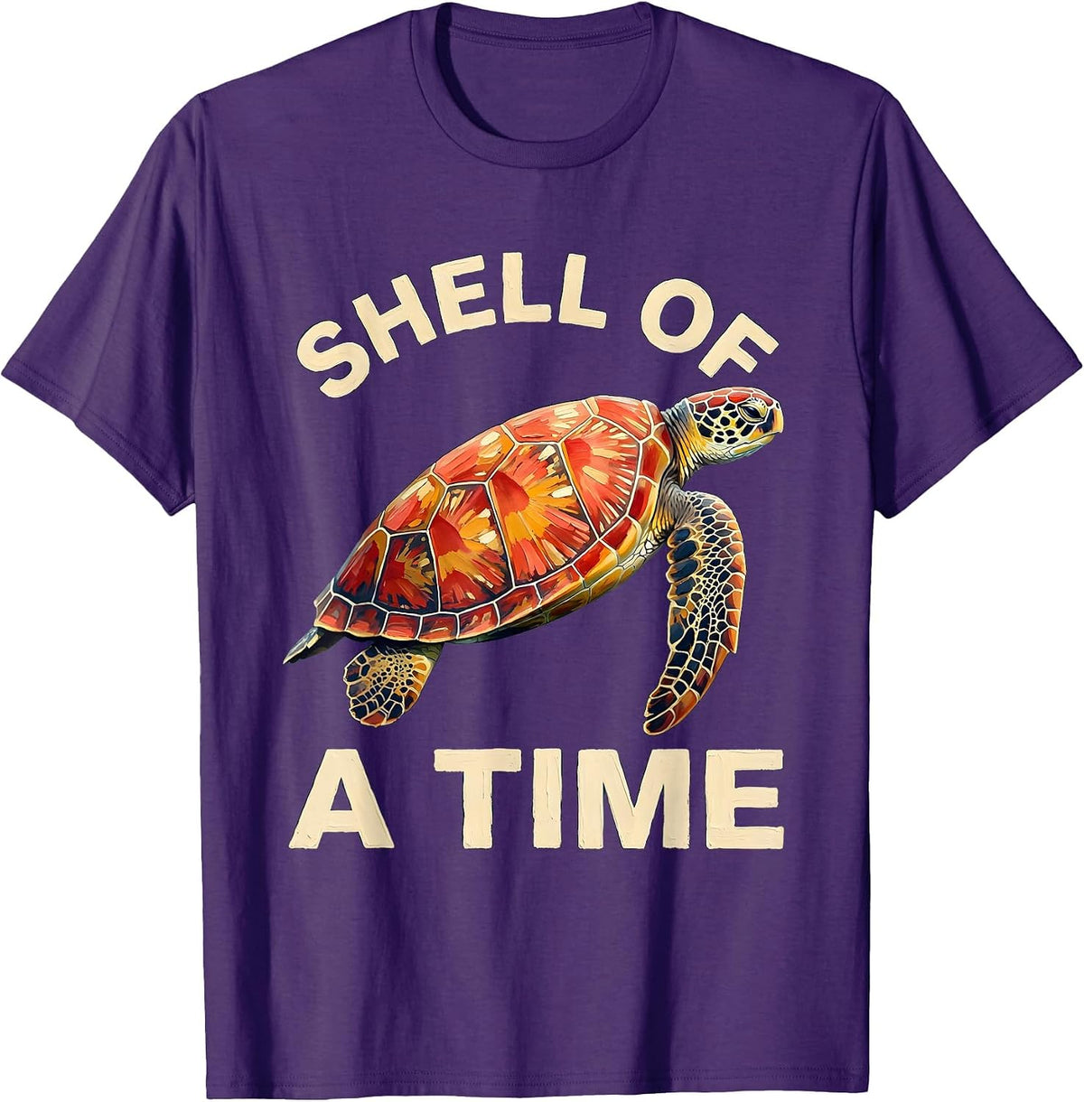 Shell Of A Time Sea Turtle Ocean Animal Lover Tropical T-Shirt - Purple