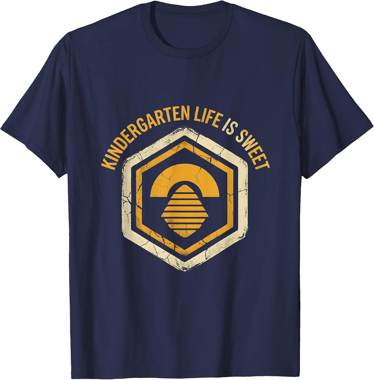 Kindergarten Life Is Sweet Teacher Design T-Shirt - Navy Blue