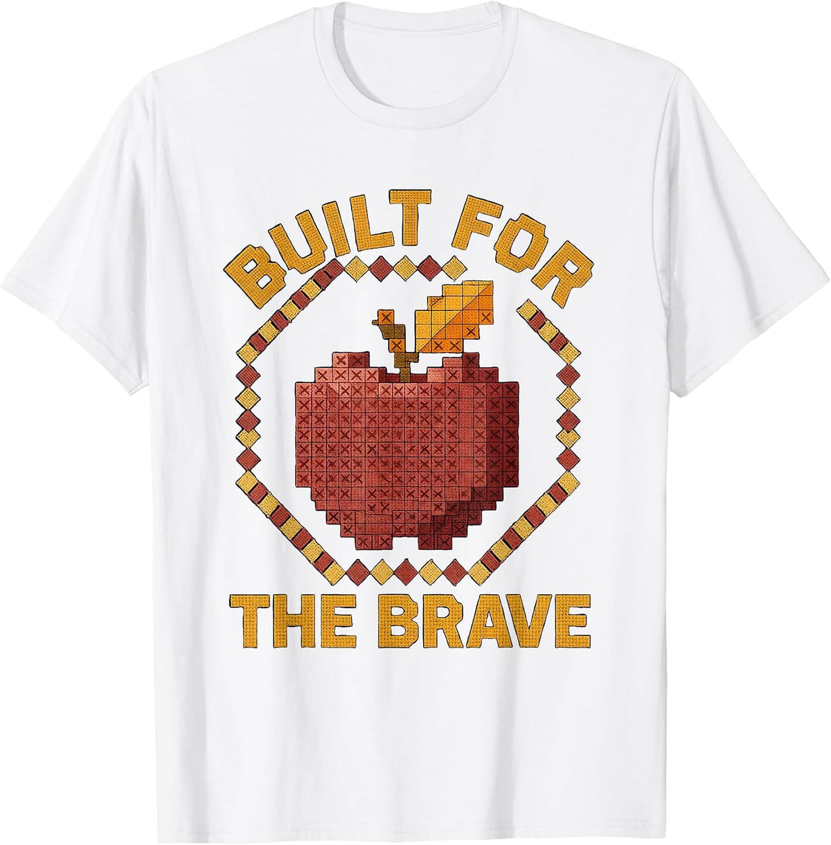 Men's Built for the Brave 5th Grade Teacher Design T-Shirt - White