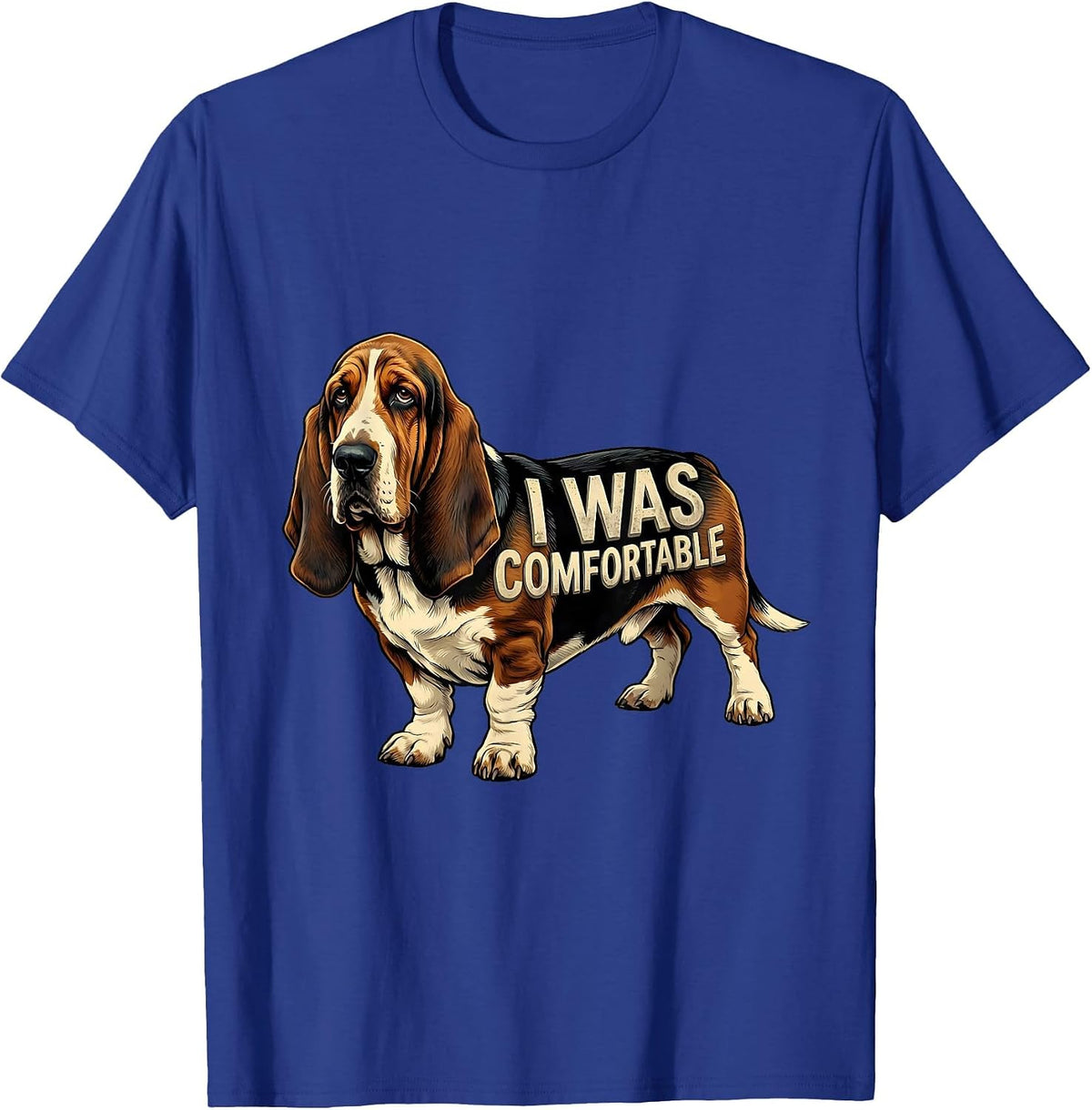 Men's I Was Comfortable Vintage Funny Basset Hound Dog Lover Dad T-Shirt - Royal Blue