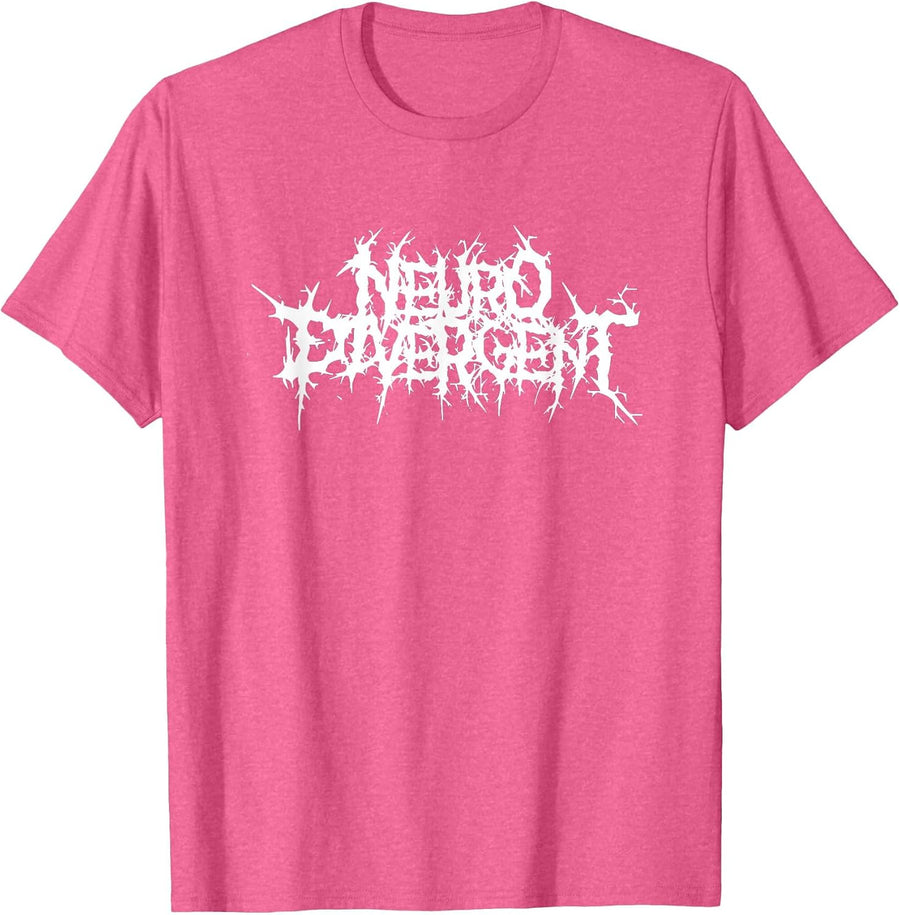 Neurodivergent Goth Death Metal T-Shirt - Pink Heather