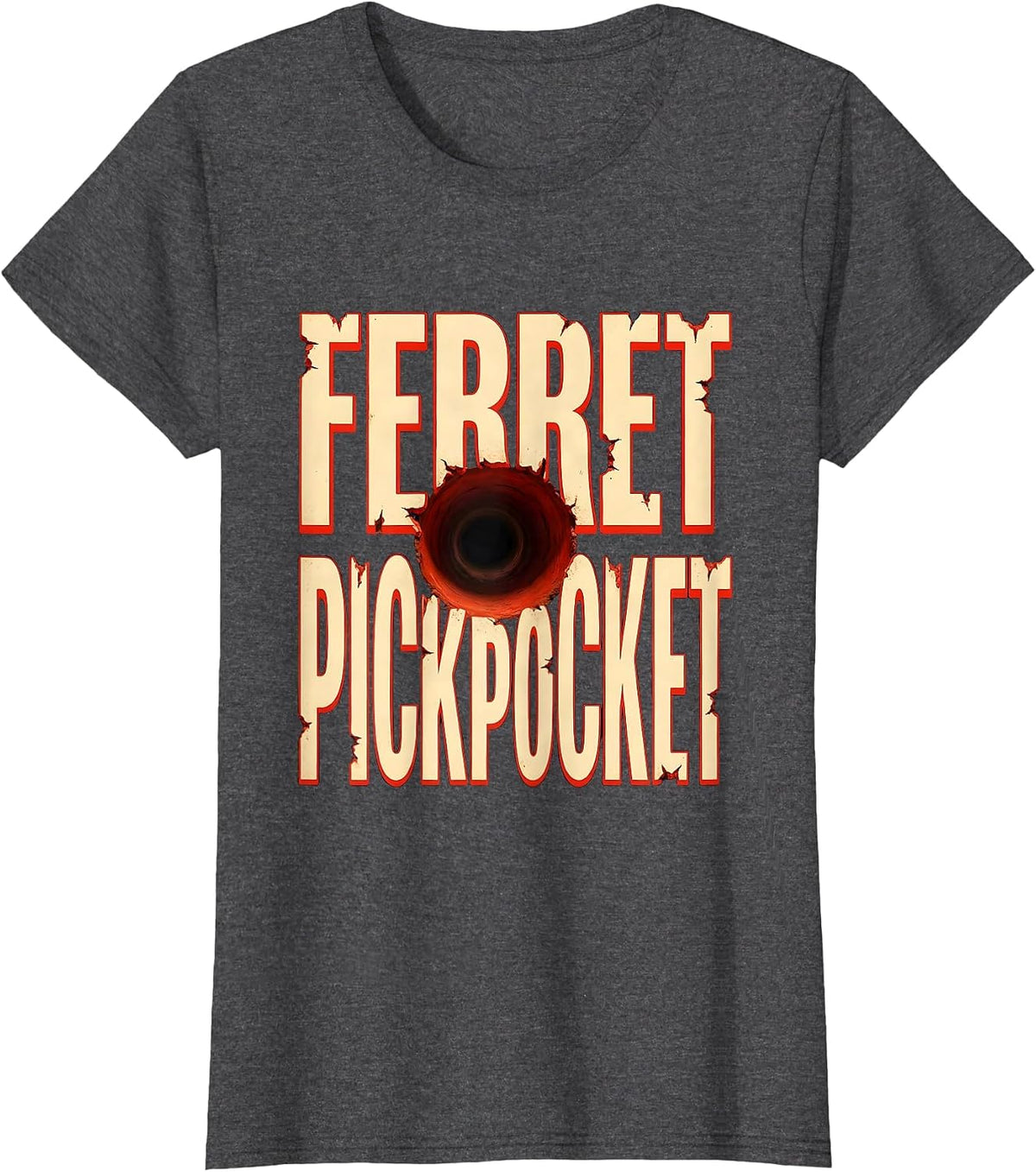 Women's Ferret Pickpocket Funny Ferret Lover Gift T-Shirt - Dark Heather Grey
