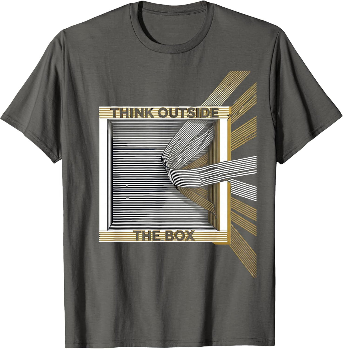 Think Outside the Box Autism Awareness Design T-Shirt - Asphalt Grey
