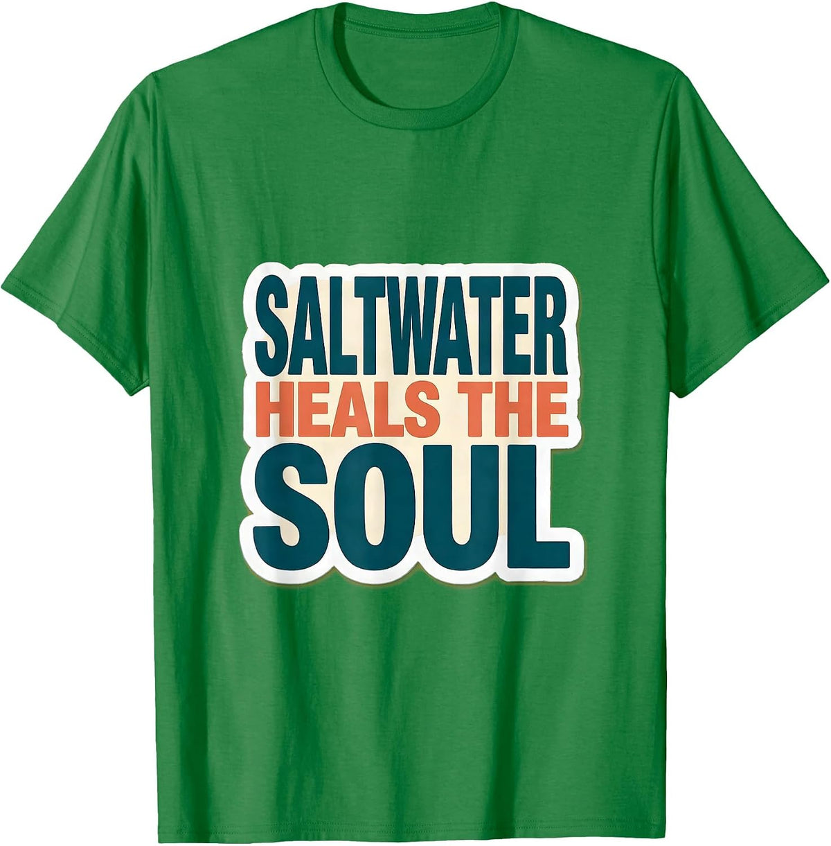 Men's Gulf of Mexico Saltwater Heals the Soul Design T-Shirt - Kelly Green